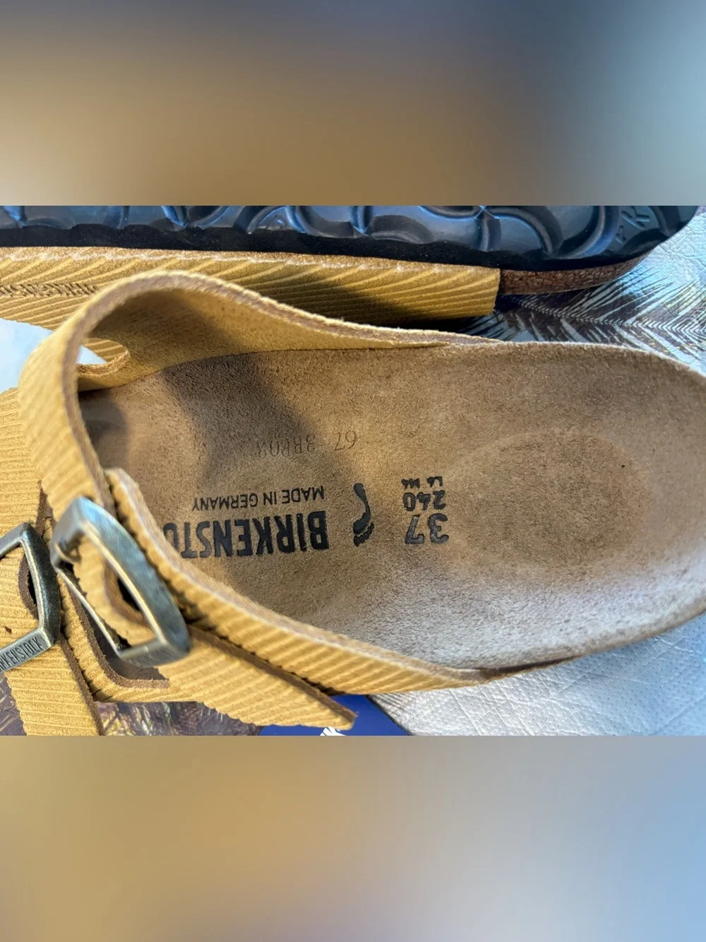 Birkenstock 💅 Arizona Corduroy Suede Cork Embossed Brown Sandals 6 6.5 37 42 - Picture 3 of 8